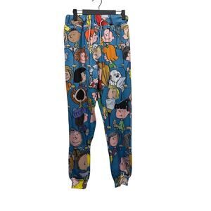 NEW Peanuts Snoopy Charlie Brown Lucy Linus Comfy Pants Jogger Silky Size Large